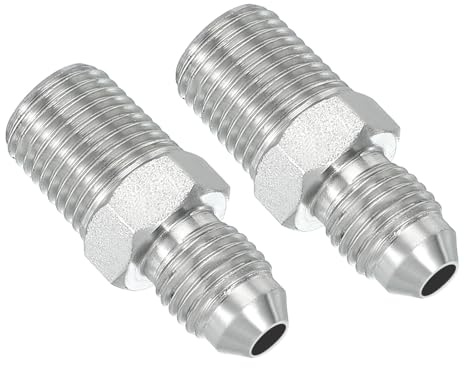 PATIKIL 2 Pz Adattatore Tubo Connettore Raccordo Limitatore per Sistemi | 7/16 Maschio 37 ° Flare JIC x 1/4 Maschio R Raccordo Tubo, di Alimentazione Olio Connettore Idraulico, di Tubazioni