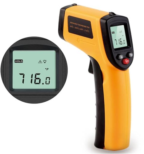 Digital Infrared Thermometer Gun for Cooking,BBQ,Pizza Oven, Infrared Thermometer Laser with Backlight,-58℉~712℉(-50℃~380℃) Handheld Non Contact Heat Laser Temperature Gun (Not for Human)