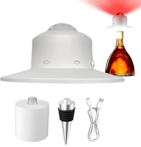 Uhngw Wireless Bottle Lamp Shade, Wine Bottle Stopper Lamp Shades, Rechargeable Wireless Ambient Lighting Dimming with Stoppers, Lampshade Decorative Lights for Home Decorations
