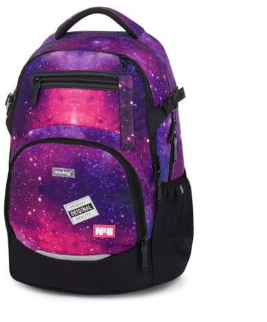 OXY BAG Ombre Schulrucksack Galaxis – ergonomischer & leichter Rucksack für Schüler ab 136 cm, 28L Volumen, reflektierend, ideal für Schule & Freizeit, ab 8 Jahren