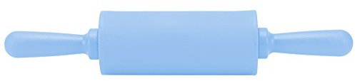 Rolling Pin, 23cm/9.1inch Length Pastry Dough Roller Non Stick Silicone Dough Rolling Pin Lightweight Kitchen Baking Tool with Plastic Handle for Pie Cookie (Blue)