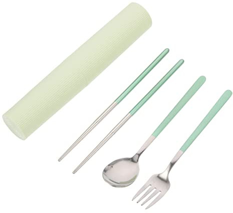 NULYLU Stainless Steel Set Spoons and Forks for Camping Outdoor Picnic Lightweight Portable Tableware Kit for Students