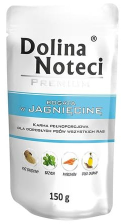 Dolina Noteci Premium Wet Dog Food 150g - Various Flavours, MIX OF TASTE (150 g (Pack of 8), Lamb)