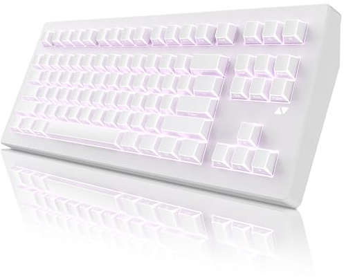 ZORNHER CG870 Wireless Mechanical Keyboard,80% White Gaming Keyboard, Creamy Keyboard,Shine Though Double Shot Keycaps,Creamy Sounding Linear Switches,Hot-Swappable