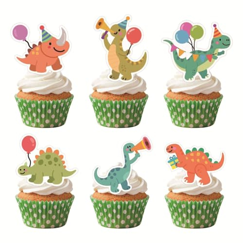 Nymora 36 Stück Dino Deko Kindergeburtstag, Dino Geburtstag, Torten & Kuchen Deko für Dino Party Zubehör
