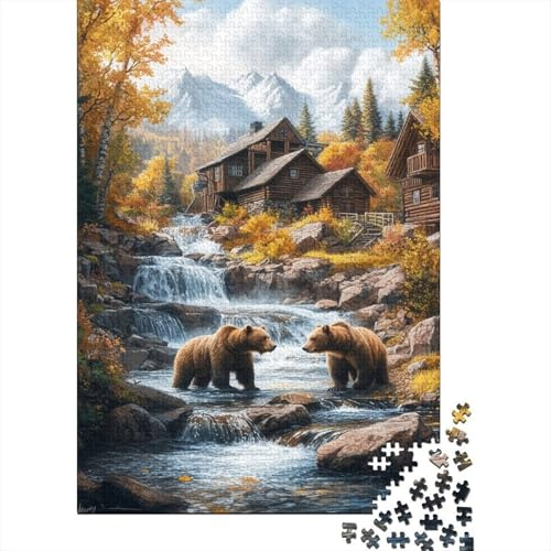 1000 Piece Bear Cabin Mountain Jigsaw Puzzle For Adults