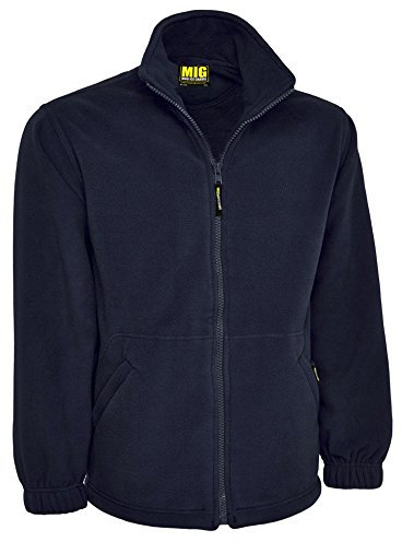 MIG - Mud Ice Gravel Mens Full Zip Classic Fleece Jackets Sizes XS to 4XL Suitable for Work & Leisure (XL - Extra Large, Navy Blue)