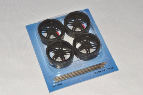 alles-meine.de GmbH Tuning Reifen RÄder Felgen 1/18 1/24 Schwarz 40 Mm 4,0 cm Modellauto Modell Auto