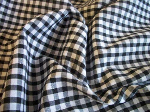 Black 1/4  Polycoton Tissu Vichy (par Mètre)