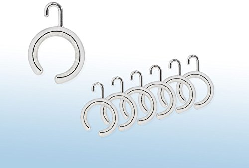 KS Handel 24 14 x DUSCHVORHANGRINGE OFFEN BARRIEREFREI MIT Haken FÜR DUSCHVORHANG DUSCHVORHANGSTANGE! Shower Curtain Rings! (Silber glänzend)