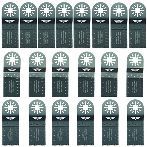 20 x TopsTools UNKC20 lames de mélange compatibles avec Bosch Fein Multimaster Multitalent Makita Milwaukee Ergotools Ryobi Worx Workzone Multitool Multi Tool Accessoires pour outils multifonctions