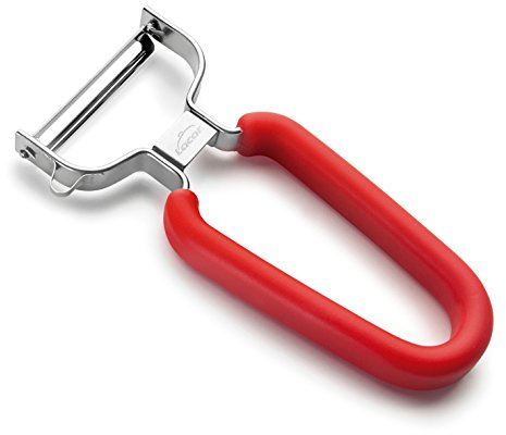 LACOR - 60547 - Pelador Liso Y Mango Goma - Rojo