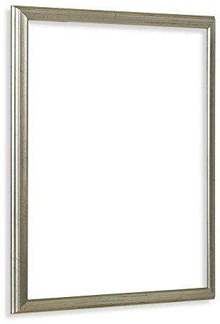 Bildershop-24 Leerrahmen (ohne Rückwand und Glas) Barockrahmen Kalypso 70 X 100 cm Silber Antik Farbe und Größe wählbar