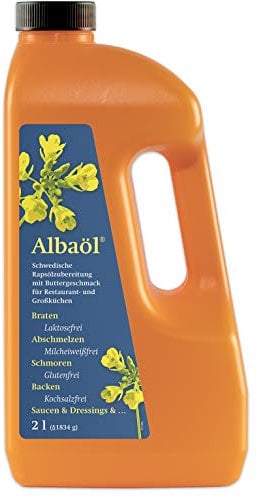 ALBAÖL - schwedische Rapsöl-Zubereitung mit Buttergeschmack 2L, 2er Pack (2x 2L Kanister)