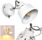 HOFSTEIN Wandleuchte Safari, verstellbare Wandlampe aus Metall in Weiß, 1-flammig, 1 x E14-Fassung, Wandspot im Retro/Vintage Design, ohne Leuchtmittel