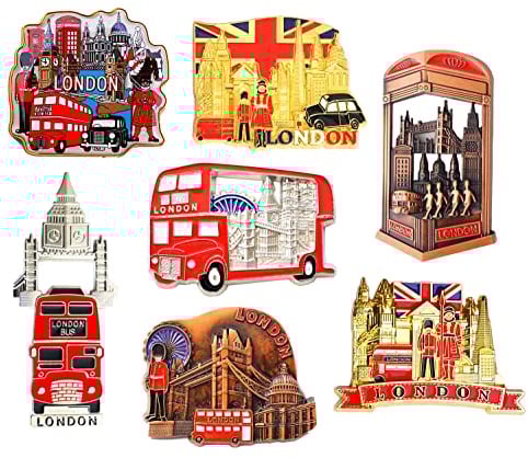 Great London Icons Design Set of 7 Metal Fridge Magnets