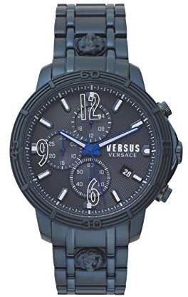 Versus Versace Mens Analog Quarz Uhr mit Rostfreier Stahl Armband VSPHJ0920