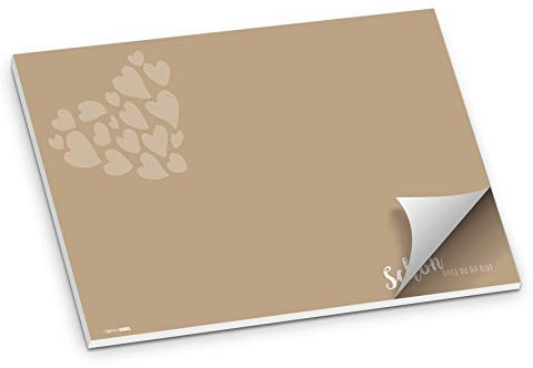 itenga Tischset Platzset Schön DASS du da bist Papier I DIN A3 (59,4cm x 42cm) 50 Blatt I ideal als Gedeckunterlage bei Geburtstagen, Grillpartys, Gartenpartys oder Mottopartys (Latte Macchiato)