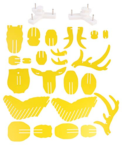 VOSAREA Elk Head Wall Hanging Wooden Decor Deer Head Wall Ornament for Living Home