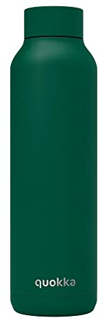 Quokka Solid - Dark Forest Powder 630 ML | Botellas De Agua Acero Inoxidable Sin BPA |Botella Térmica De Doble Pared - Mantiene el frío y el Calor para Niños y Adultos