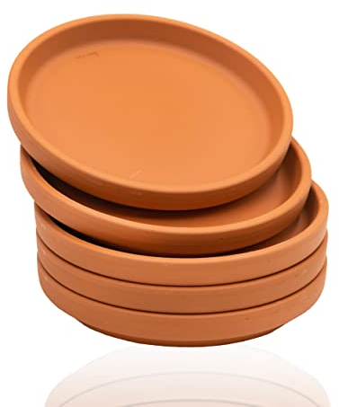 Untersetzer aus Ton Pflanzenteller Terra imprägniert D= 10,8 cm 5er Set