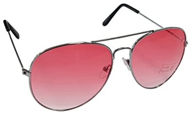 Komonee Pilot Style Pink Lens Sunglasses Designer Unisex Mens Womens UV400 Classic Shades Great For Cycling Golf Fishing Sports