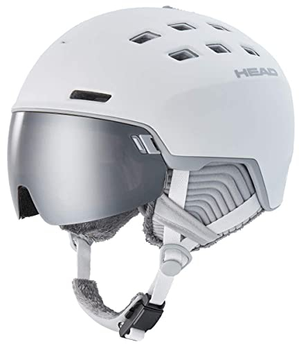 Head Skihelm Rachel 5K White + SL M/L (56-59 cm) Alpinski Helm mit Visier Snowboardhelm
