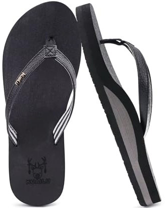 KuaiLu Flip Flops Damen Weich Stoff Zehentrenner Frauen Bade Sandalen Bequeme Füße Badelatschen Yoga Matte Fussbett Sommer Strand Zehensandalen Rutschfest Gummi Indoor Outdoor Schwarz 39