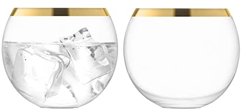 LSA International Luca LC01 Trinkbecher, 330 ml, goldfarben, 2 Stück