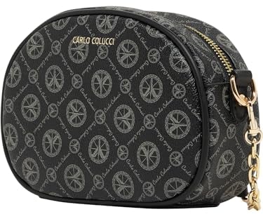 Carlo Colucci Umhängetasche mit Logodruck Schwarz OS