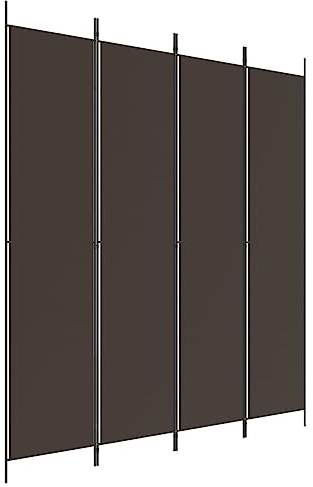 vidaXL Paravent 4-TLG. Raumtrenner Raumteiler Trennwand Umkleide Sichtschutz Spanische Wand Wohnzimmer Schlafzimmer Braun 200x220cm Stoff