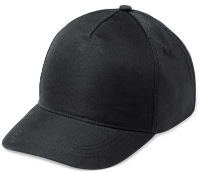 Generico Cappellino a 5 Pannelli Visiera Baseball da Uomo Donna Basico Cappello Berretto (Nero)