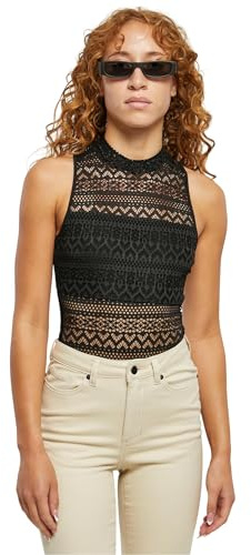 Urban Classics Damen Ladies Crochet Jersey Turtleneck Body