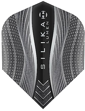 Harrows Dart Flight Silika Lumen Dart Flight Dartflight Set für Softdarts und Steeldarts (Nummer 6, Schwarz)
