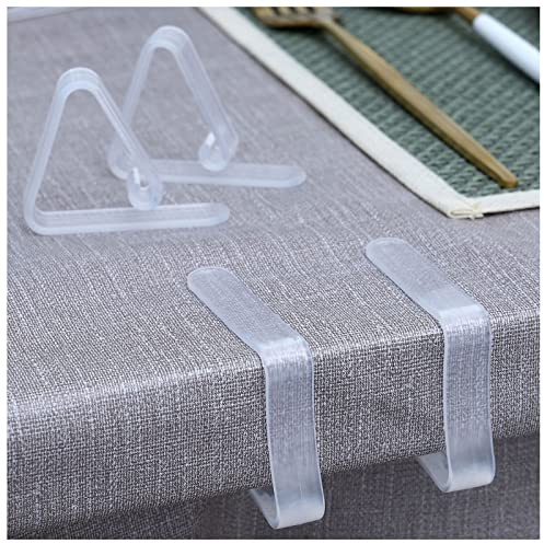 Kitnish 16PCS Clear Plastic Tablecloth Clips,Transparent Clear Tablecloth Clips, Plastic Table Cloth Hold Down Clips Table Cloth Holder for Meeting Party Indoor Outdoor Events
