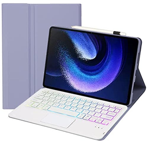 ZOMUN Funda para teclado Bluetooth para Xiaomi Pad 6 | Xiaomi Pad 6 Pro (11 pulgadas), teclado retroiluminado | Ratón TrackPad