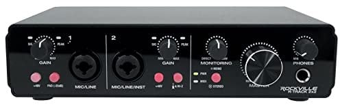 Rockville R-TRACK 2x2 USB Audio Interface 24-Bit 192kHz 2 Mic Preamps, Low Latency, Durable Build, DAW Compatible, Perfect for Home Studio Recording and Podcasting