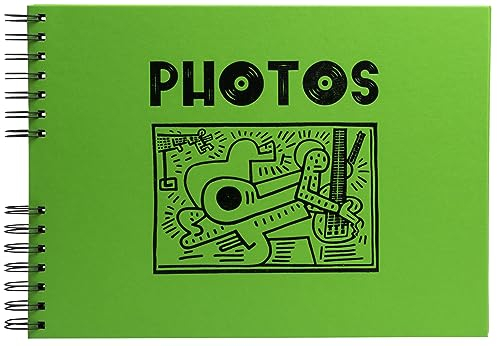 Exacompta - Ref. 16784E – Spiralalbum Musicart grün – 150 Fotos – 50 schwarze Seiten – Format 32 x 22 cm – grüner Einband mit schwarzer Designmarkierung