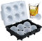 Webake Eiswürfelform Silikon Golfball Eiswürfelbehälter Kugel Rund mit Deckel Eiswürfel Form für Cocktails Whisky Wasser Bier Schwarz