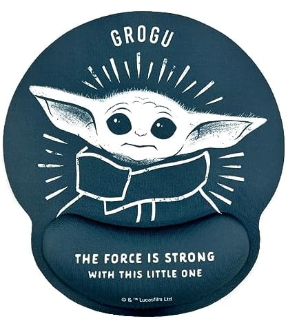 WONDEE Mandalorian Baby Yoda Ergonomisches Mauspad mit Grogu, Gel-Mauspad mit rutschfestem Handgelenkauflage, Star Wars Mouse Pad (Offiziell Lizenziertes Produkt)