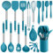 HaWare Lot de 6 ustensiles de cuisine en silicone (bleu, 20), HW7845T
