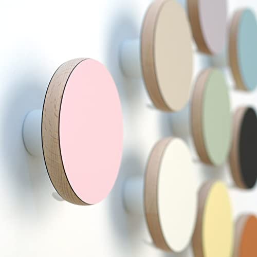 bomidé - Wandhaken rund in verschiedenen Farben (2x Rosa)