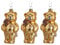 Set 3 Stück Christbaumschmuck Bär aus Glas ca. 9cm Teddybär mundgeblasen handbemalt Weihnachtskugeln in Geschenkbox
