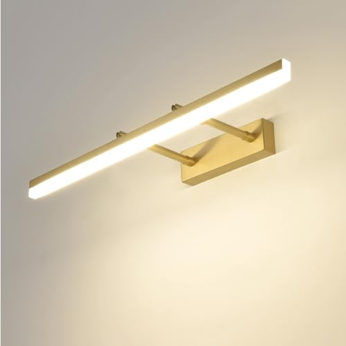Spiegelleuchte Bad Mirror Light Bathroom LED Messing Badspiegel Schranklampe Gold Badezimmer Spiegel Leuchte wasserdichte Badwandleuchten Verstellbares Winkel Make -up Leuchte for den Schminktisch Bel
