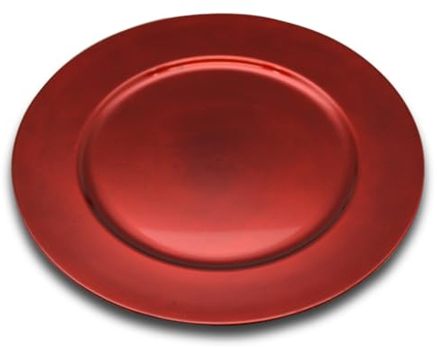 Sini BAJO PLATO DECORATIVO DE 33CM COLOR ROJO