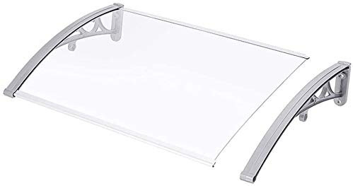 Vordach für Vordertür, Markise für den Außenbereich, durchsichtige Markise für Tür und Fenster, Terrassenüberdachung, Vordach für Vordertür, Polycarbonat-Hohlbleche, UV-Schutz, Dachschutz, grau (