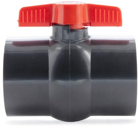 VIALIA PVC Kugelhahn 75mm | Absperrhahn mit 2x Klebemuffe ohne Überwurfmuffe | Robust & Langlebig | Salz- & Chlorwasserfest | Für Teich, Pool & Aquaristik | Einfache Installation durch Verkleben