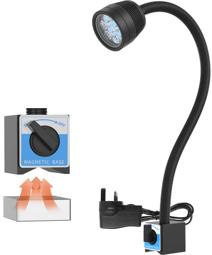 YouTeMei Maschinenlampe mit Magnetfuß Magnetische LED Drehmaschine Lampe 14W Flexibel Wasserdicht Arm Licht mit Magnetic Base für Handwerk, CNC, Werkbank…