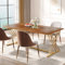 Tribesigns 160 cm Esstisch für 4-6 Personen, Industrieller 160x80x75cm Esszimmertisch Küchentisch für Esszimmer, Küche, Wohnzimmer, Rechteckiger Esstisch mit goldenem Metallrahmen, Braun