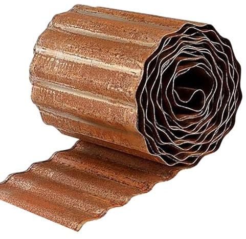 Bordure de jardin en métal ondulé, galvanisé, 30,5 cm x 6,1 m, bordure de pelouse, bordure de jardin, bordure de plantes de jardin, bordure de paysage, bordures d'arbre de fleurs à faire soi-même